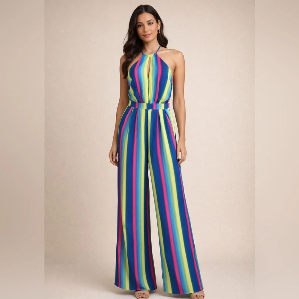 Xtaren Rainbow Striped Jumpsuit S